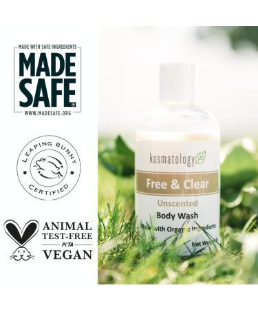 kosmatology Free & Clear Organic Body Wash | Moisturizing Body Cleanse | Clean Nourishing Ingredients Free of Fragrance and Essential Oils | 8 fl oz 8 Fl Oz (Pack of 1) Unscented - Buy Online on GoSupps.com