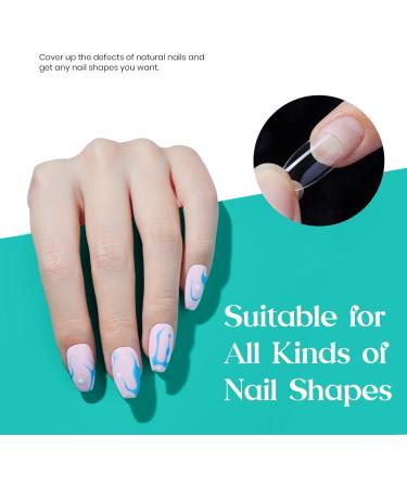 500Pcs Clear Short Ballerina False Nails Tips | Nail Glues for Acrylic & Dip Powder Nails | DIY Home Nail Art - Beetles - Buy Online on GoSupps.com