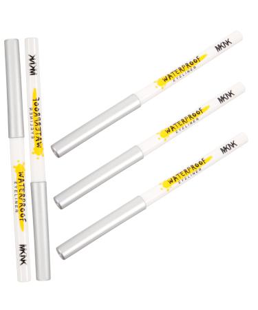 WOONEKY 5pcs White Lying Silkworm Pen Pencil Eyeliner White Eye Liner Pencils Abs Girl Brighten Highlighter
