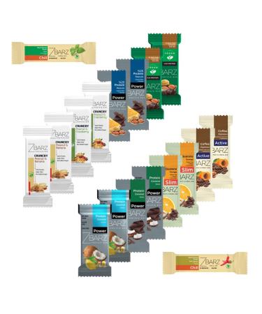 Zbarz Fruit & Energy Bars Vegan & No Sugar Added (Mix Box 18 x Bars) - Sports Energy Bars Made of Fruits & Nuts for Everyday Use Cycling Hiking Fruit Bars