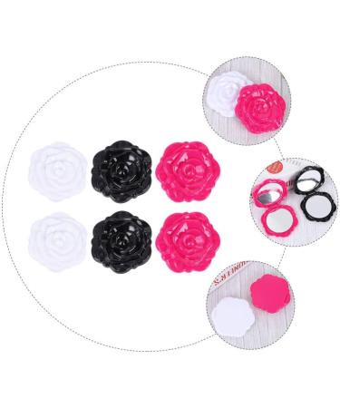 Lurrose Round Mirror 6pcs Mini Folding Compact Makeup Mirrors - Double Sided Rose Shape for Women Travel, Pocket Magnifier Included - Buy Online on GoSupps.com