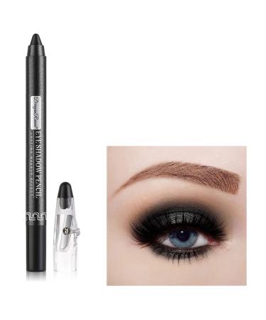 Eyeshadow Pen Crayon Waterproof Eyeshadow Stick Shimmer Cream Eye Shadow Pencil Lasting Waterproof And Not Blooming Pearlescent Eyeliner Pencil Create Glitter Eye Makeup (Black)