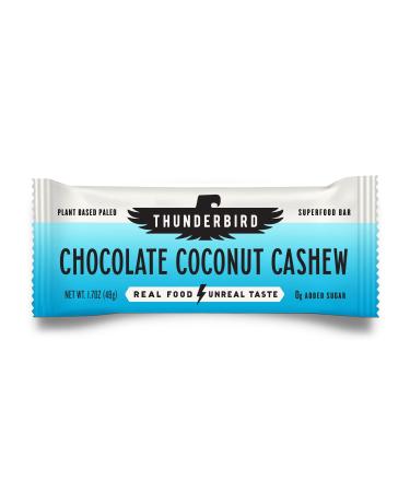 Thunderbird Bars Energy Snack Gluten-Free Healthy Protein Real Food Vegan Paleo No Added Sugar Chocolate Coconut Cashew (6 Count 1.7 oz. Bars) Chocolate Coconut Cashew 6 Count