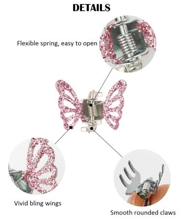 Wecoe 30pcs Small Butterfly Hair Clips - Mini Claw Clips for Kids & Women - Purple Pink Gold Silver Black - Decorative Hair Accessories for Halloween - Gift Set for Girls - Buy Online on GoSupps.com