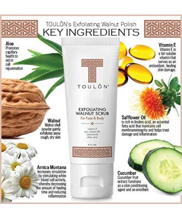 Exfoliating Scrub Set | Natural Spa Bath & Shower Kit for Men & Women | Anti-Aging Face Cleanser & Walnut Body Scrub | Perfect Skin Care Gift Set - Buy Online on GoSupps.com