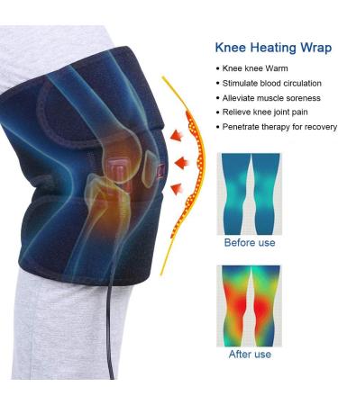 USB Heated Knee Brace Support for Arthritis Pain Relief - Thermal Therapy Wrap for Joint Stiffness - Fits Men and Women - Buy Online on GoSupps.com