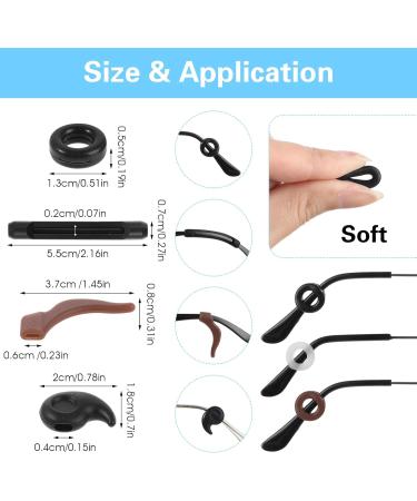 Qianyu Anti-Slip Silicone Glasses Ear Pads - 12 Pairs Soft & Comfortable Covers in 4 Designs for All Glasses - Buy Online on GoSupps.com