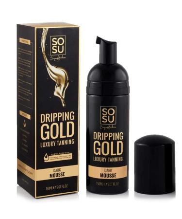 SOSU Dripping Gold Luxury Self Tanning Mousse 5 Oz (Dark) | Lightweight Self-Tanner Formulated with Hyaluronic Acid  Vitamins A & E | Vegan Friendly  Cruelty & Paraben-Free