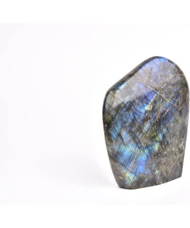 JIC Gem Labradorite Palm Stone - 100% Natural Handcrafted Healing Crystal - Calming Effects - 0.5-0.8lb - Buy Online on GoSupps.com