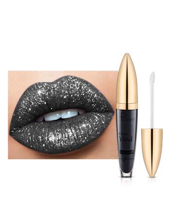 Easilydays Christmas Diamond Shiny Matte Lipstick  Gothic Glitter Liquid Lip Gloss  Sparkling High Pigment Waterproof Long Lasting Lipsticks  Bold Shimmer Lip Glaze Lips for Masquerade  Cosplay  Halloween Makeup (18)