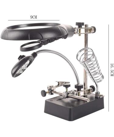 Desktop Magnifier 10 Times with Power Stand Multi-Purpose Magnifying Glass Metal Structure with Auxiliary Clip Suitable for Mobile Circuit Board Repair Made in China - Buy Online on GoSupps.com