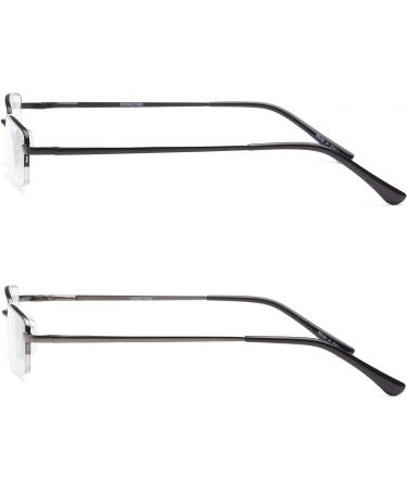 DOUBLETAKE Reading Glasses 1.75x - 2 Pairs with Compact Case | Semi Rimless Readers - Buy Online on GoSupps.com