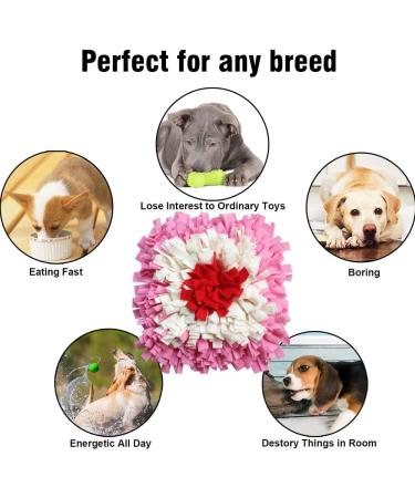 IEUUMLER Dog Snuffle Mat - Training Puzzle Toy for Dogs | 45x45cm Pink & White - International Shipping - Buy Online on GoSupps.com