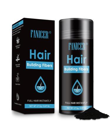 Faser-Haarpulver Streuhaar f r volleres Haar in Sekunden Haarfasern zur Haarverdichtung Sch tthaar bei Haarausfall Unsichtbar ansatzpuder f r Frauen M nner Schwarz Noir