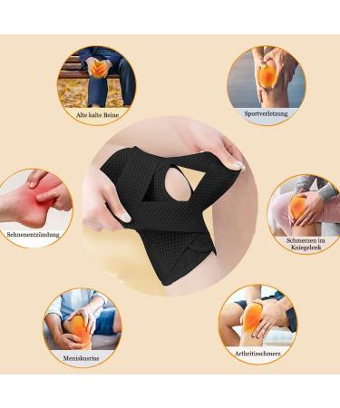 Anampion Knee Brace for Men & Women - Adjustable Velcro Patella Opening Supports Swollen ACL - XL Black - Buy Online on GoSupps.com