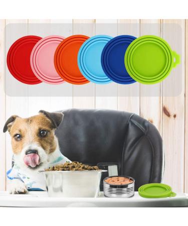 Huayue 6 Pack Pet Can Covers Pet Food Tin Lids Universal Silicone Cat Dog Food Can Lids One Size Fit 3 Standard Size 6 Colors - Buy Online on GoSupps.com