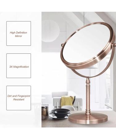 DADEA Double Sided Mirror Make Up Mirror with Stand 7in Large Cosmetic Mirror Fingerprint Prevention Double Side Hd 3x Magnified Vintage Mirror for Women Dressing and Beauty. - Buy Online on GoSupps.com