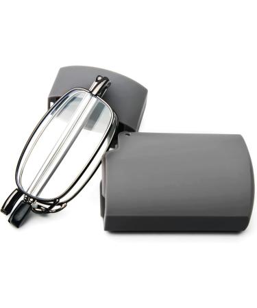 Cokobin Foldable Stainless Steel Reading Glasses | Mini Anti-Blue Light Aid for Men & Women | Hard Shell Case Included | Gray +1.0 - Buy Online on GoSupps.com