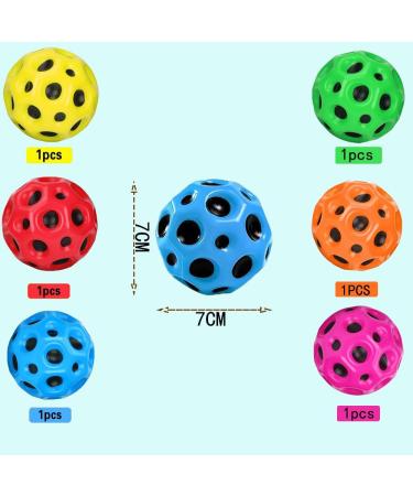 Aomaigad 6-Piece Moon Ball Set | Astro Jump Balls | Mini Bouncing Space Balls | High Spring Gumball Toys - Perfect for Kids! - Buy Online on GoSupps.com