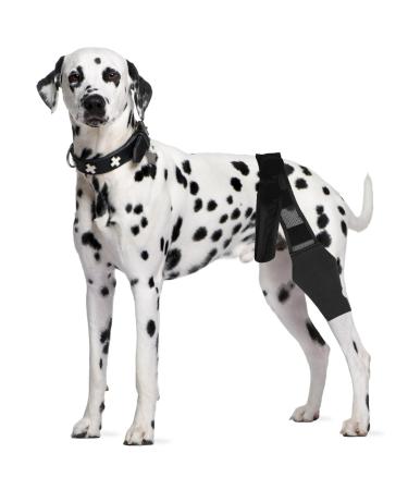 HSHGZSR Dog Knee Brace for Hind Leg Breathable Dog Leg Braces Comfortable Soft Dog ACL Brace Adjustable Pet Back Leg Support Brace for Supporting Dogs with Torn ACL Muscle Hind Leg Joint Discomfort Black L