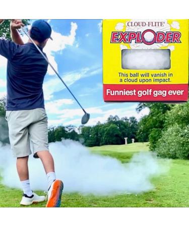 Exploding Golf Balls 4 Pack - Gag Gift Set with Smoke, Water, Ribbon & Surprise Effects - Buy Online on GoSupps.com