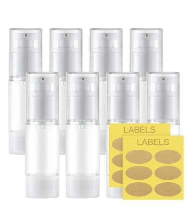 TOUREAL 30ML plastic Airless pump dispenser empty (8 pieces) pump bottle travel donor bottle plastic bottles for cosmetics cream 8PC