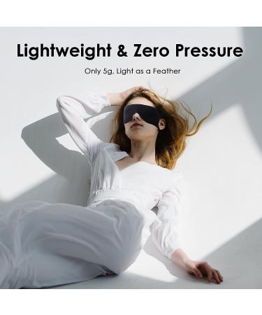 FRESHME Zero Pressure Sleep Mask - Lightweight Breathable Eye Mask for Sleeping | Comfortable Black Eye Blinder with Ear Elastic Strap | Suitable for All Sleep Positions | Men Women Travel - Buy Online on GoSupps.com
