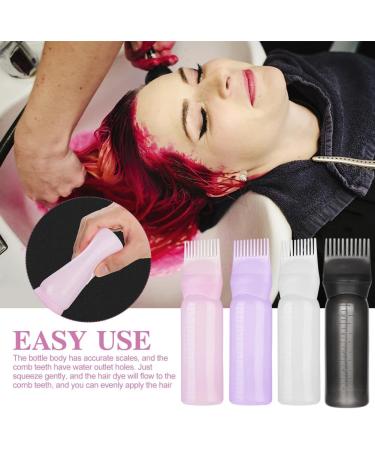 WANAONE 4pcs Root Comb Applicator Bottle Lightweight Reusable Hair Oiling Applicator Bottle with Graduated Scale 160ml Hair Dye Brush Oil Bottles for DIY Home Hair Styling(4 Colors) - Buy Online on GoSupps.com
