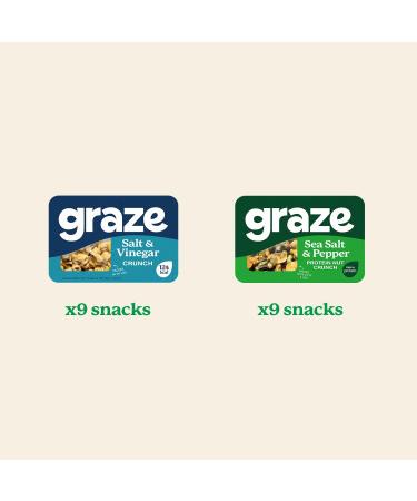 Graze - Salt & Vinegar and Salt & Pepper bundle snacks - Vegan Savoury Snacks High in Protein & Fibre - Pack of 18 snacks - Buy Online on GoSupps.com