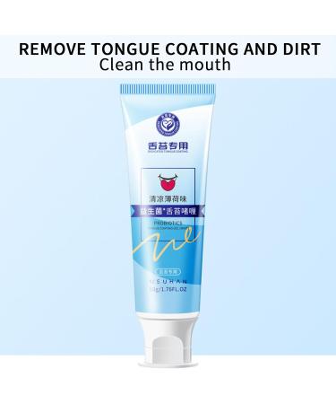 Zonewd Cooling Mint Tongue Gel & Ergonomic Cleaning Brush Set - Eliminate Bad Breath & Stains - Buy Online on GoSupps.com