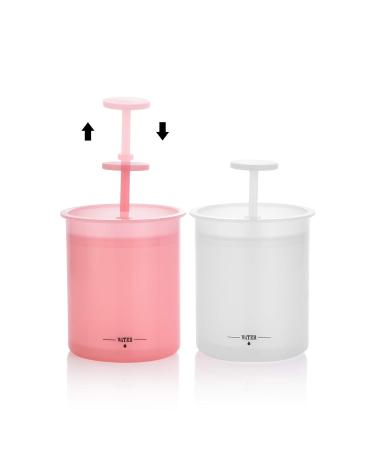 Beautyflier Facial Cleanser Foam Cup - 2 Pieces Whip Bubble Maker for Skin Cleansing - White & Pink - International Shipping - Buy Online on GoSupps.com