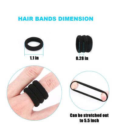 WANBY Mini Black Hair Ties - 100 Pack Soft Seamless Hair Bands for Girls and Toddlers - Buy Online on GoSupps.com