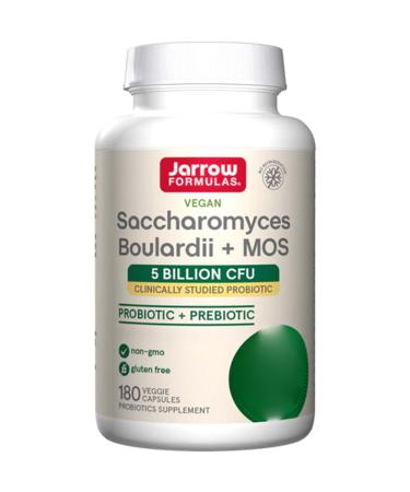 Jarrow Formulas Saccharomyces Boulardii Plus Mos 250mg high -dose 180 vegan capsules laboratory tests gluten -free vegetarian soybean without genetic engineering