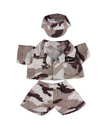 ARMY UNIFORM CAMOUFLAGE TEDDY BEAR OUTFIT CLOTHES TO FIT 8" 20CM BUILD A BEAR FACTORY BEARS