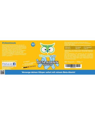 Beta Alanine Capsules 500mg | Vegan & Lab Tested | No Additives | Carnosine Booster for Muscle Building - Vitamineule  - Buy Online on GoSupps.com