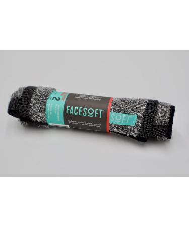 2PK FACESOFT Mini Charcoal-Infused Sweat Towels - Detox Your Workout - 10x9 and 10x6 inches - Buy Online on GoSupps.com