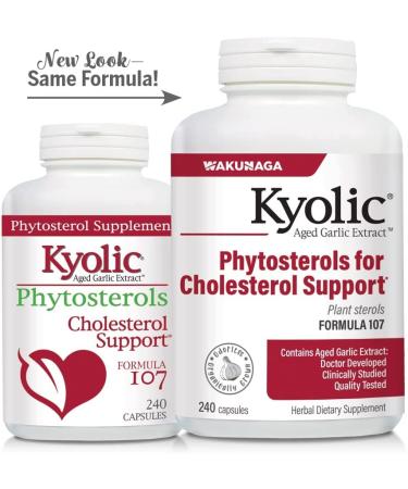 Kyolic Aged Garlic Extract Phytosterols Formula 107 - 240 Capsules for Heart Health - Buy Online on GoSupps.com