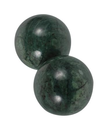 Uthclo 2st Jade-Fitness handball Acupressure handball Halfballs Chinese marble-baoding balls rolling ball jade massage roller Massage ball for the arm wrist training ball older