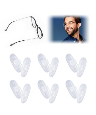 6 pairs of glasses nose pads nose pads glasses glasses pads silicone click system 15mm anti-slip nose pads for glasses transparent non-slip pads simple assembly nose protection for glasses