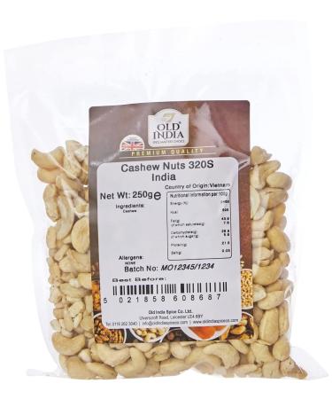Old India Cashew Nuts 320S India 250g Cashews 250 g (Pack of 1)