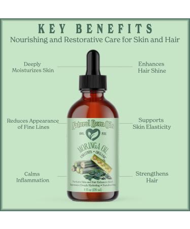 Natural Born Oils Moringa Oil 1 Gallon Organic Cold-Pressed Nutrient-Rich Excellent for Soft Skin Healthy Hair 128 Fl Oz (Pack of 1) - Buy Online on GoSupps.com