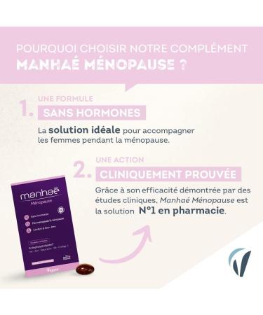 Vitavea Manha Menopause Dietary Supplement without Hormones Comfort & Well-Being During Menopause Folic Acid Omega 3 Zinc Iron 90 Capsules 3 Months Made in France - Buy Online on GoSupps.com
