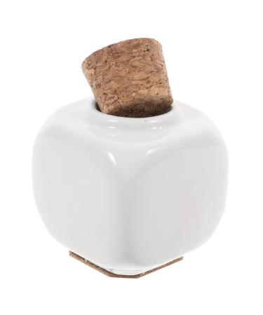 Beatifufu Nail Cup Cosmetic Bottle with Lid Mini Jars with Lids Manicue Cups Polymer Clay Charms for Nails Clear Bottle with Lid Nail Art Manicure Dishes Bottle for Manicure Bamboo White 5.7*3.5cm White