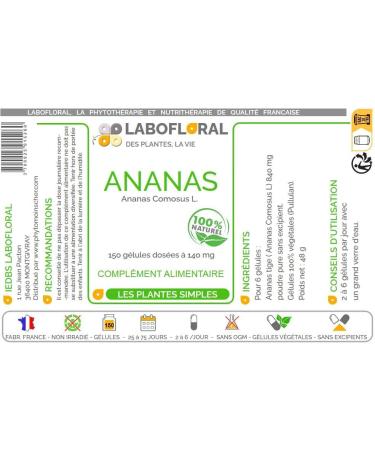 Ananas Tige Labofloral 150 g lules dos es 140 mg - Compl ment alimentaire - Minceur et digestion - Fabriqu en France - Buy Online on GoSupps.com
