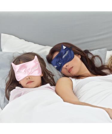3Pcs Cute Cat Sleep Masks for Kids - Lightweight Adjustable Silk Eye Covers for Sleeping Travel & Office - Buy Online on GoSupps.com