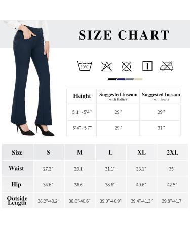 MOTEEPI Women's High Waisted Bootcut Yoga Dress Pants - Navy Blue, XL - Buy Online on GoSupps.com