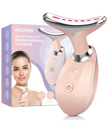 Profeir Red Light Therapy for Face Double Chin Reducer for Face Sculpting  Neck Tightening and Face Lift  3 Color LED Thermal Vibrating Face Massager for Wrinkle reducing  Anti Aging