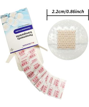 150pcs Clear Round Spot Adhesive Bandages - Breathable PE Material - 3 Boxes of 50 Count - Buy Online on GoSupps.com