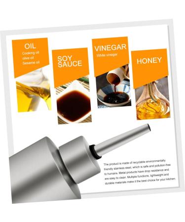Zerodeko 1pc Stainless Steel Oil Pot Stainless Steel Container Condiment Container Dust-proof Oiler Sauce Dispenser Jar Metal Oil Bottle Oil Container Soy Sauce Bottle Cylindrical - Buy Online on GoSupps.com