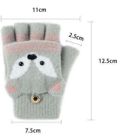 Kids Puppy Flip Top Short Gloves | 3-8 Yrs | Fox/Grey - Buy Online on GoSupps.com